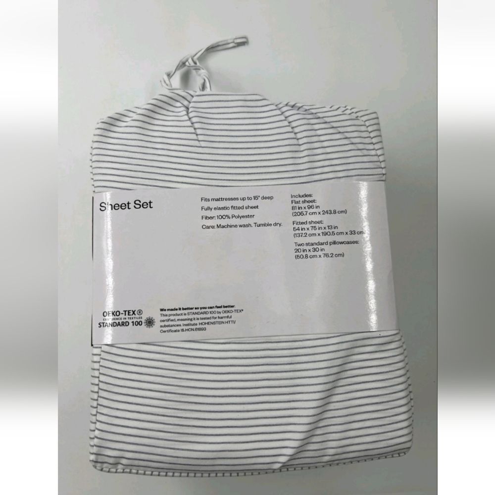 Striped 4pcs Sheet Set- Microfiber - Picture 2 of 2